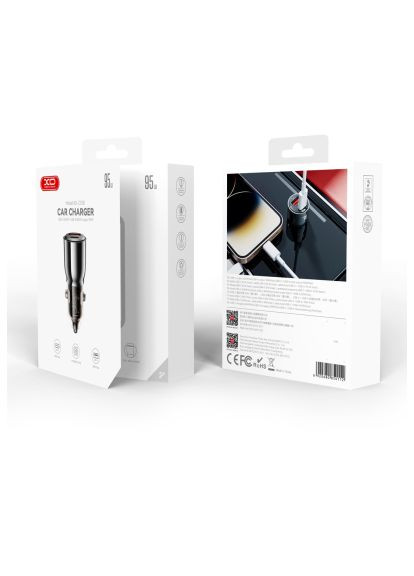 Зарядний пристрій (CC58_Tarnish) XO CC58 USB-C PD65W + USB-A 30W Gray (369878497)