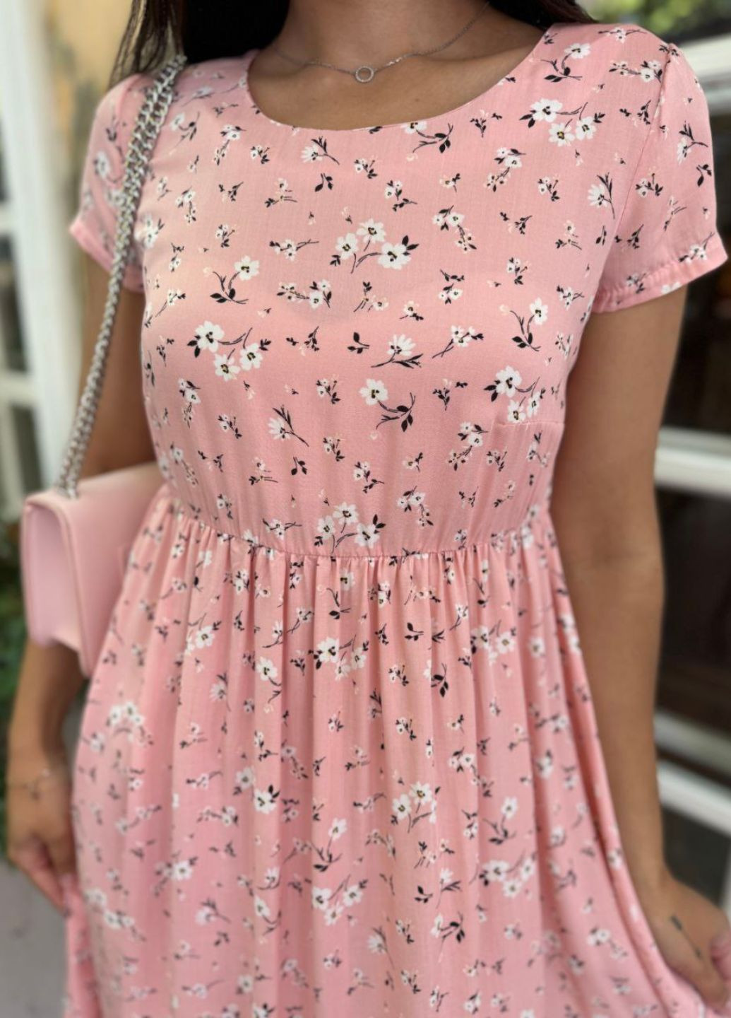 Пудрова повсякденний сукня-міді з квітковим принтом Украина з квітковим принтом