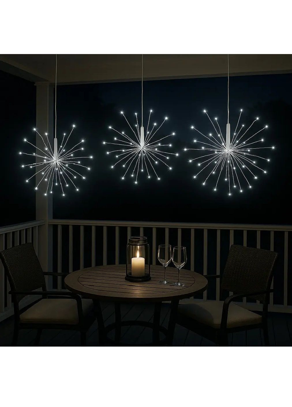 Гирлянда штора фейерверк светодиодная новогодняя комнатная с контроллером работой от USB 3х30 см (482021-Prob) Холодная белая Unbranded (369570035)