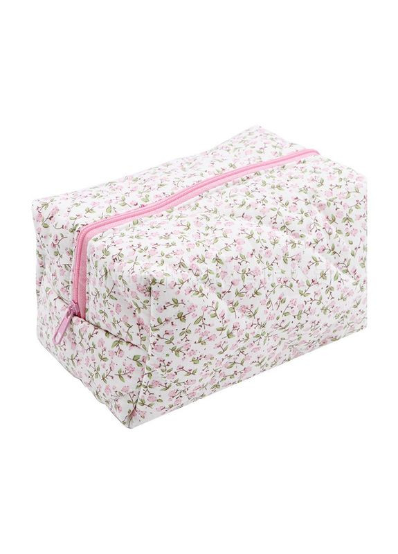 Косметичка з квітковим принтом 17х10х10,5 см Рожева (AN0103352) ANbeauty (360768433)