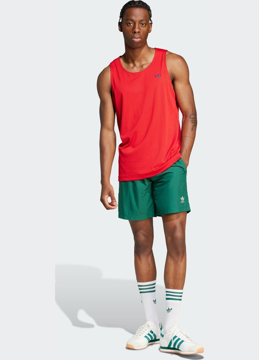 Мужские зеленые спортивные плавательные шорты adicolor 8-inch adidas