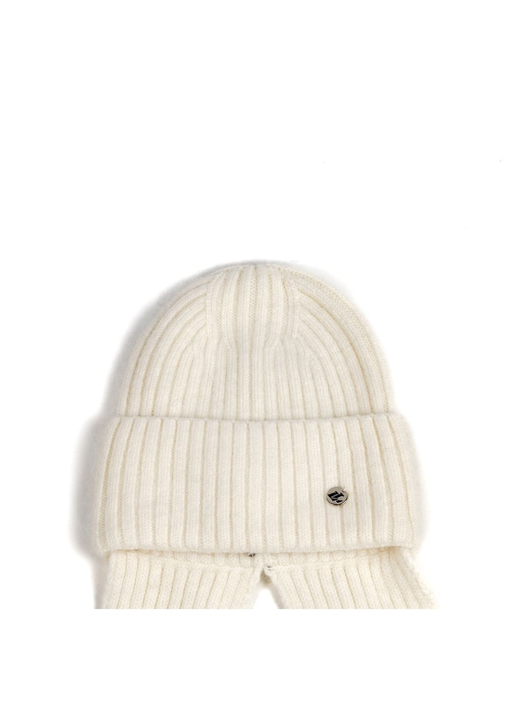 Шапка по голові з шарфом жіноча віскоза з ангорою біла РІМА LuckyLOOK 591-806 (322792543)