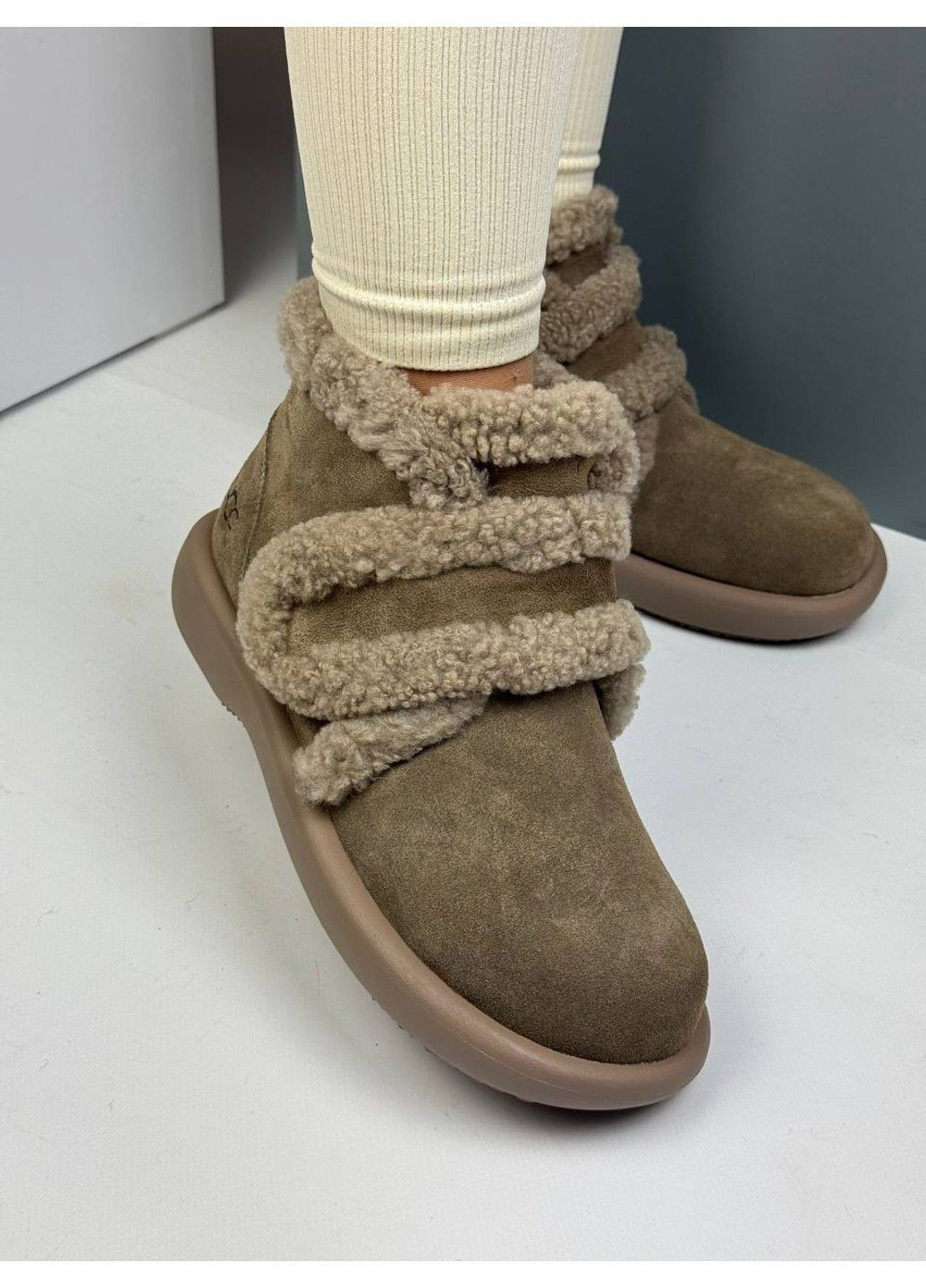 585 Черевики Зимові бежеві замшеві Hengji (372384809)