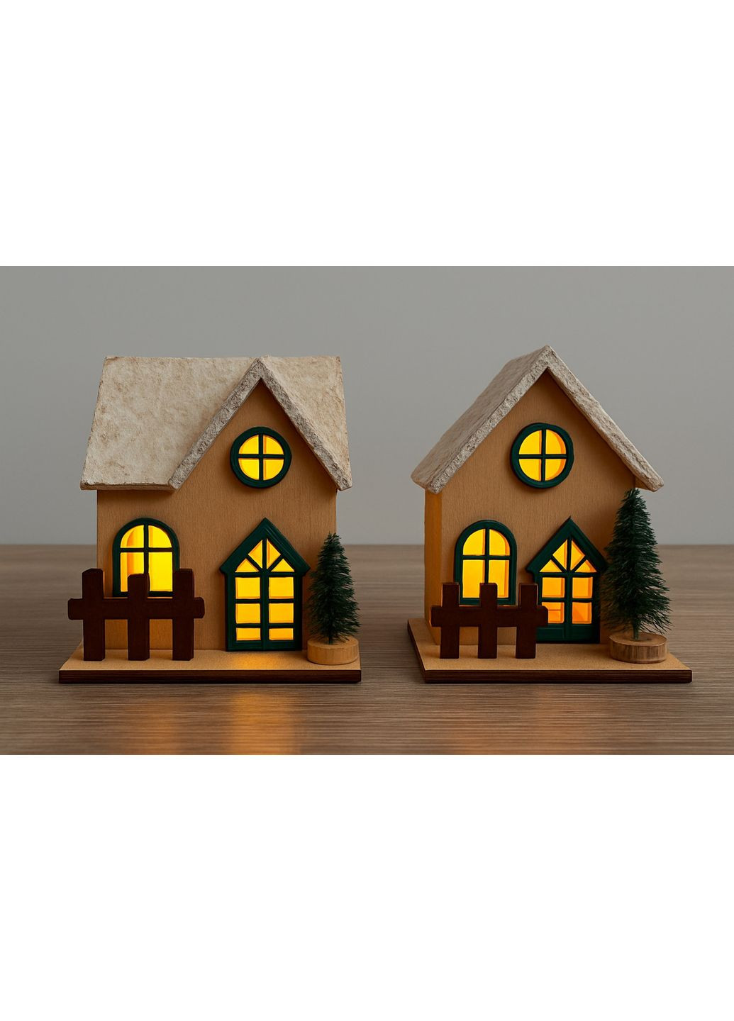 Рождественские домики сувенирные SGX с подсветкой LED на батарейках. Набор подарочный новогодний сувенир Yalynkar (372798574)