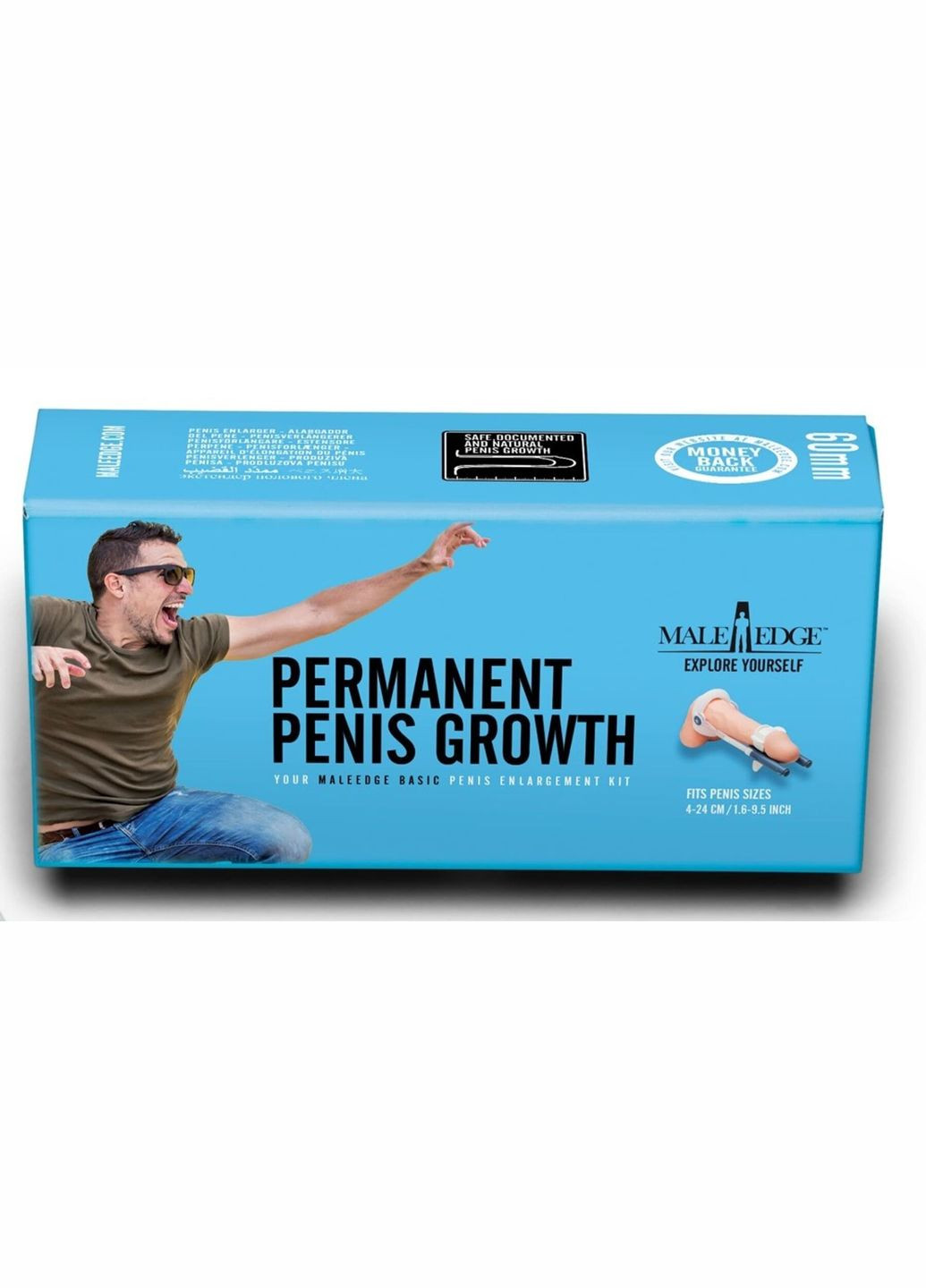 Экстендер для увеличения члена Basic, ремешковый, масса всего 65 г, крепкий пластик Male Edge (369947675)