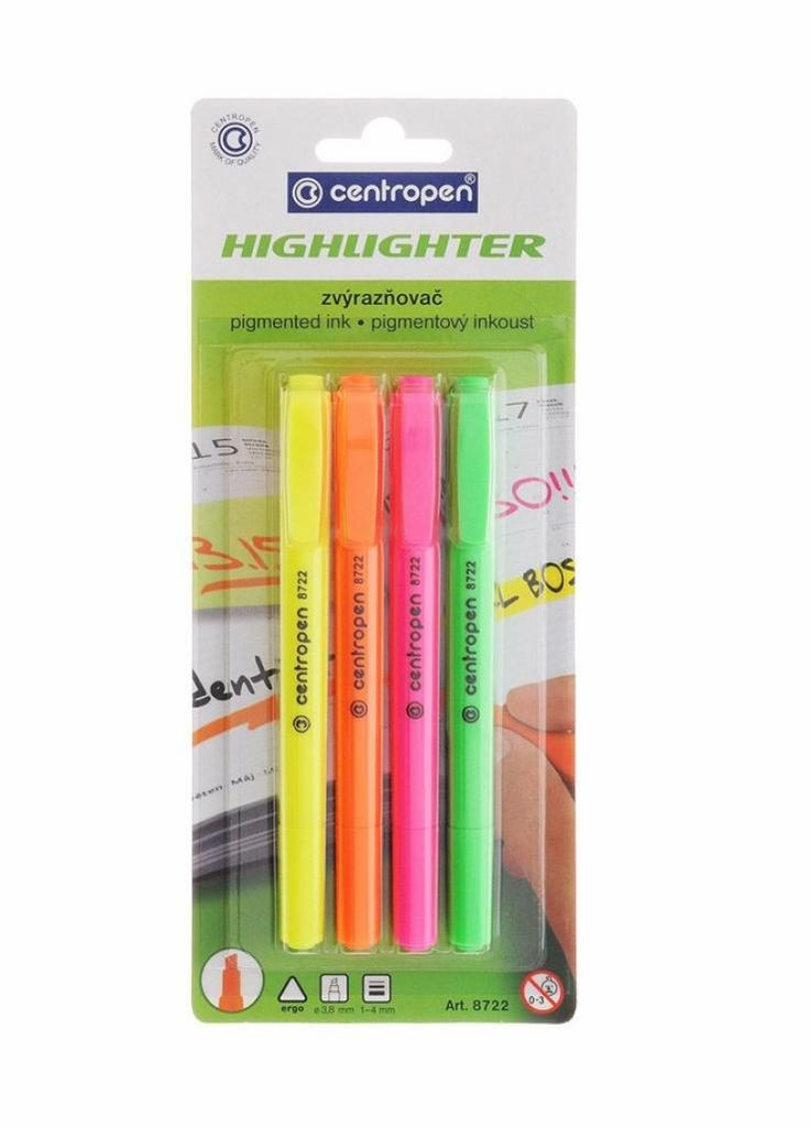 Маркер Fax 8722/04 Набор 4 шт. (блистер) 8595013623312 Centropen (295439233)