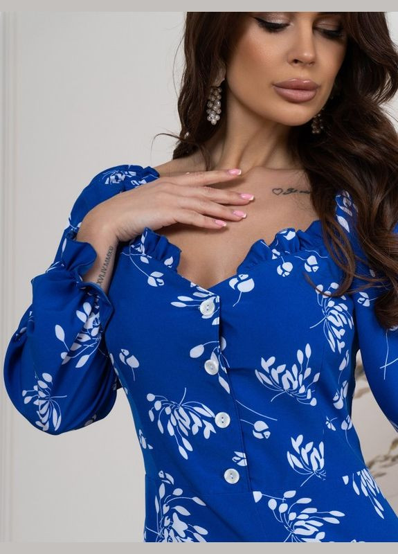 Синя сукня sa-515 синя ISSA PLUS однотонна