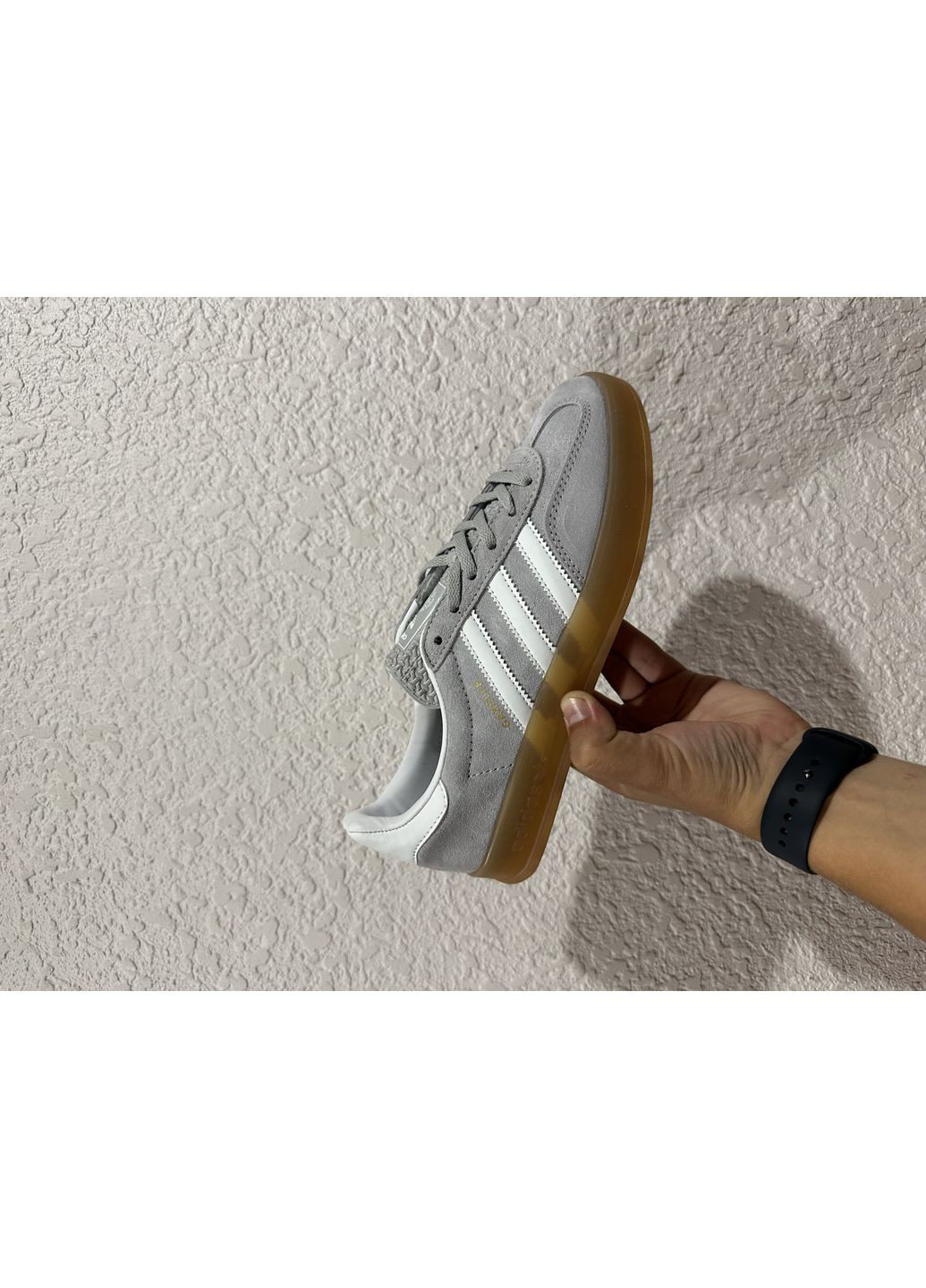 Сірі Осінні кросівки чоловічі adidas gazelle grey white gum адідас газель No Brand