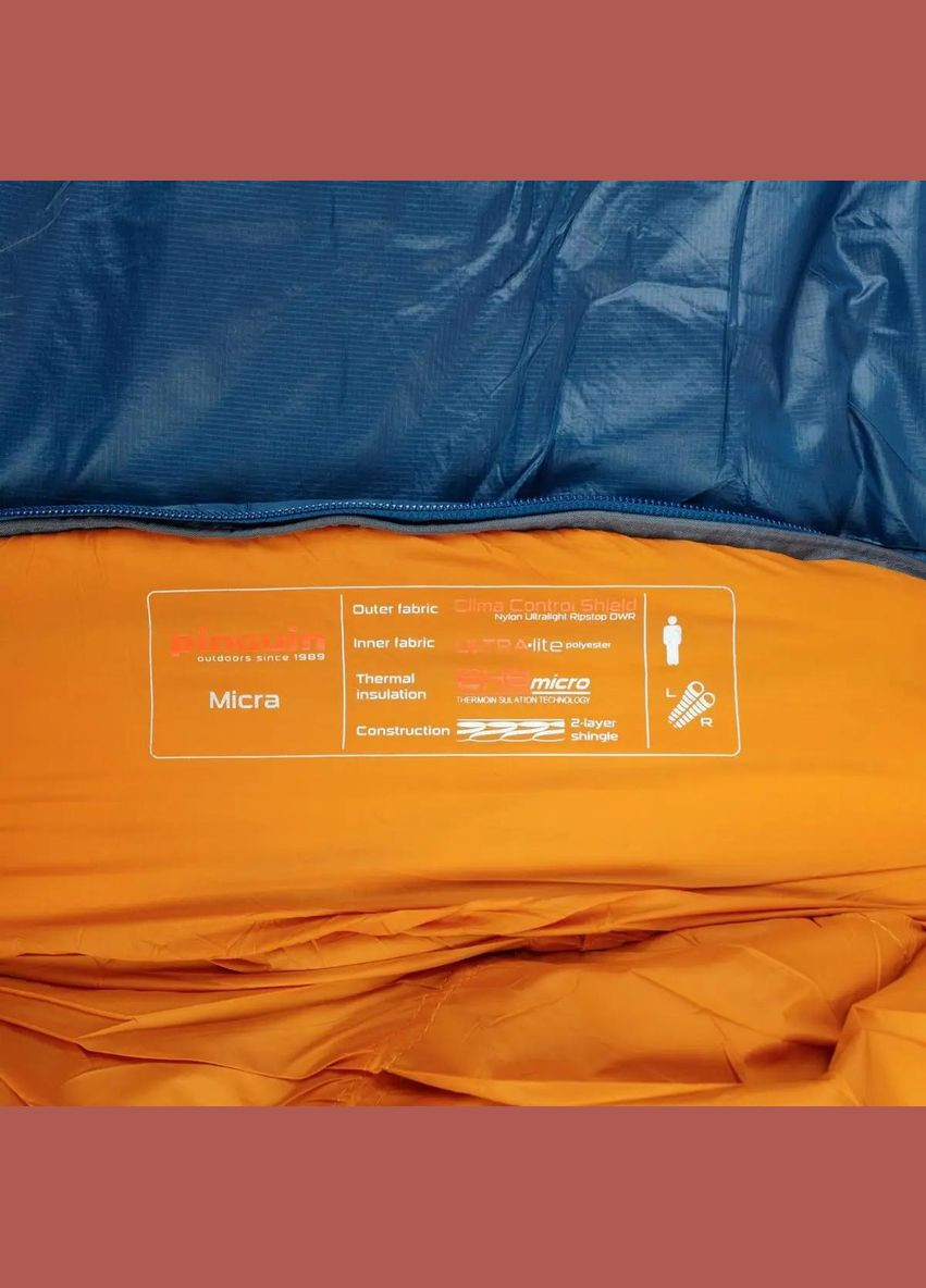Спальный мешок Micra 185 2020 R Blue Pinguin (316442760)