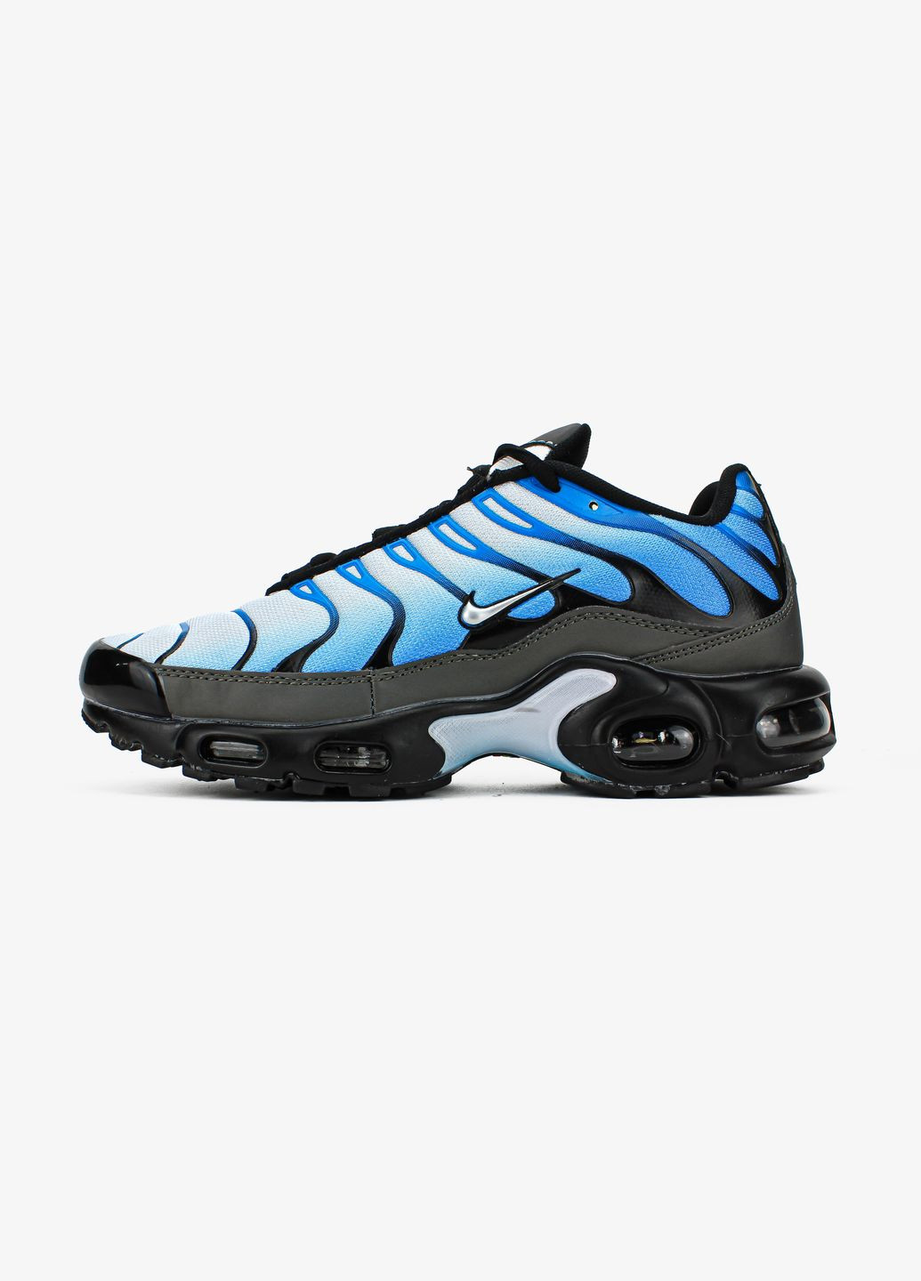 Голубые демисезонные кроссовки мужские nike air max tn plus chilly blue black | найк аир макс тн голубые черные No Brand