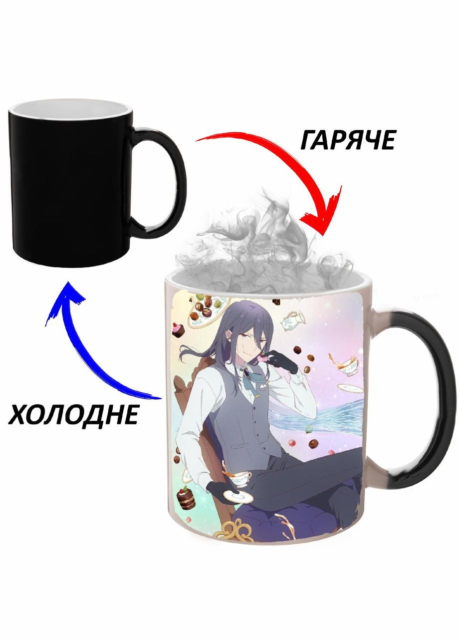 Чашка хамелон Казка про цукрове яблуко Аніме #004 (кухоль, горнятко) Чорна 330 мл No Brand (323470354)