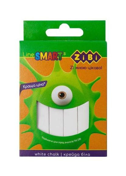 Мел белый квадратный, 12 шт SMART Line ZB.6705-12 Zibi (329445525)