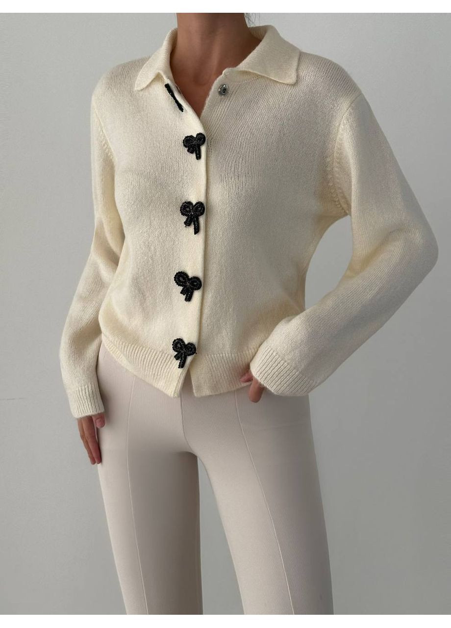 Молочный демисезонный кардиган Style Point