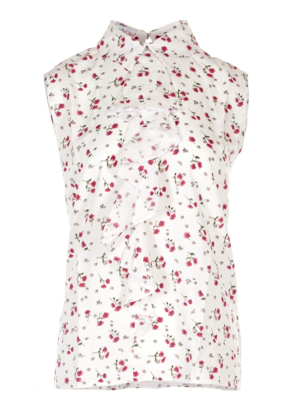 Біла жіноча блуза з рюшею (ll196715710) LadyLike