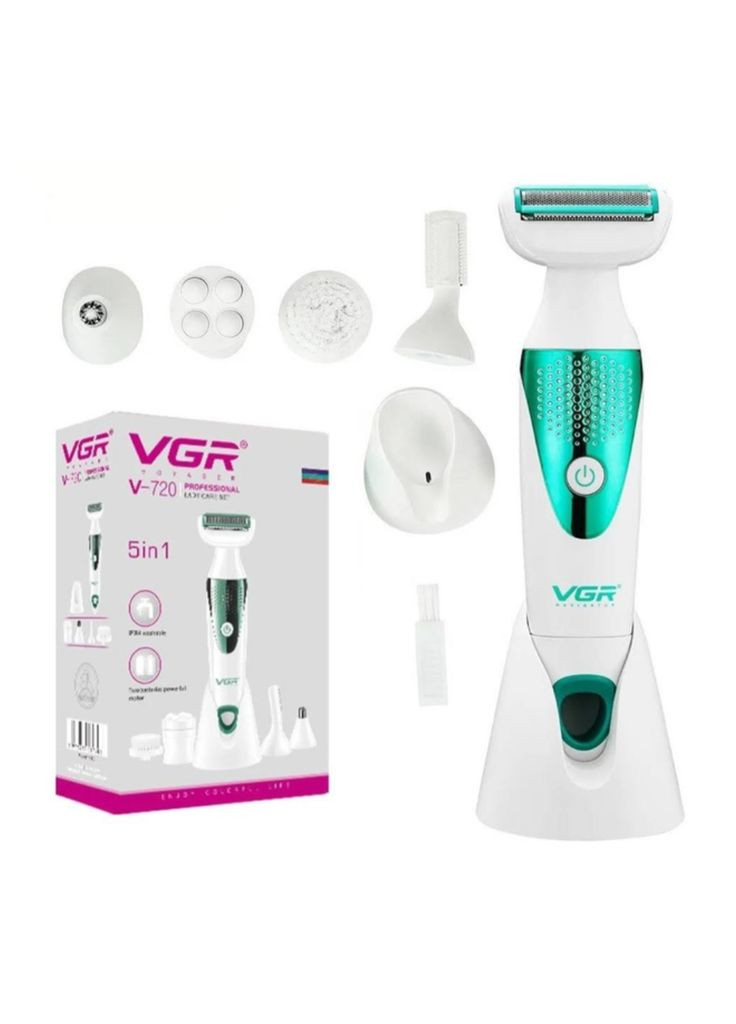 Триммер для ухода за лицом V-720 5в1 green VGR (339106336)
