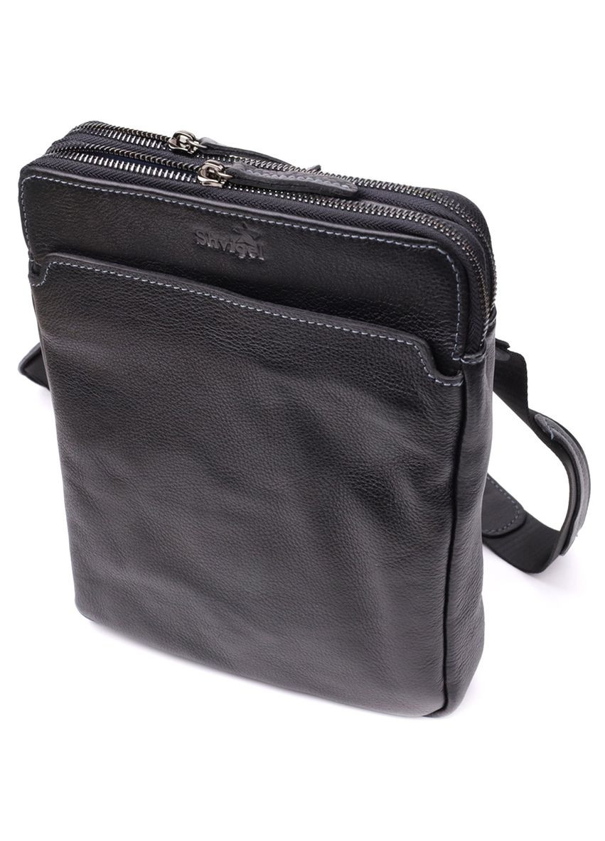 Стильная мужская сумка через плечо из мелкозернистой натуральной кожи 20869_1 Shvigel (363023636)