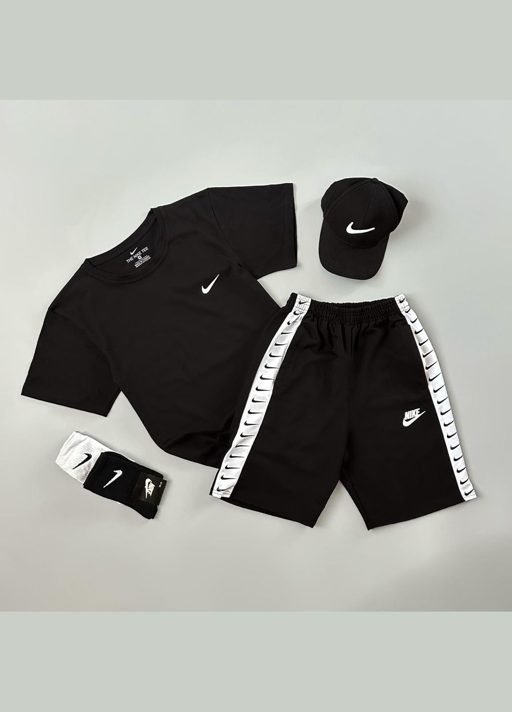 Літній чоловічий костюм 3в1 Nike чорний No Brand (340272904)