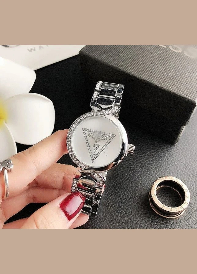 Жіночий наручний годинник браслет Guess кварцовий з металевим ремінцем сріблястий (sku_928С) No Brand (346078143)