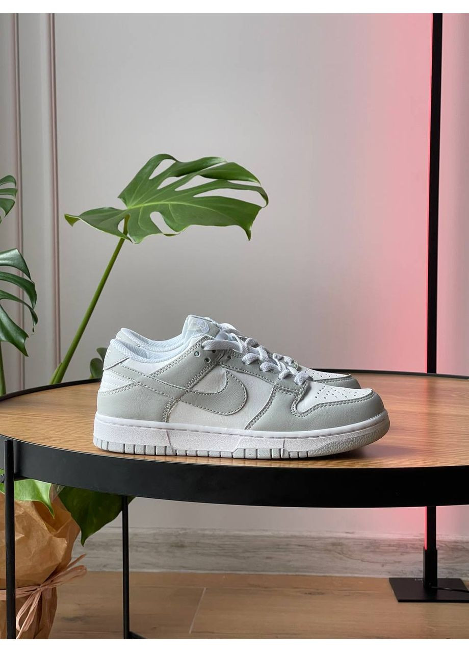 Кроссовки женские и мужские Nike SB Dunk Low grey white | Найк сб данк низкие серые белые No Brand серые демисезоны (352474044)