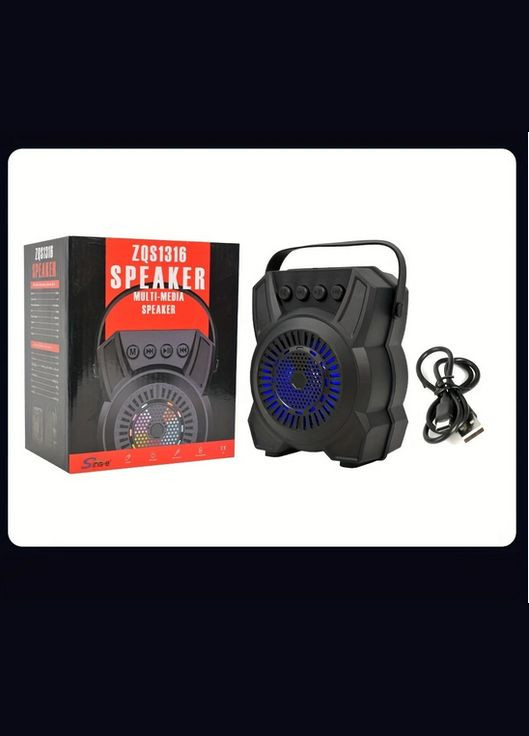 Колонка портативна акумуляторним 8Вт Bluetooth Zqs1316 чорний No Brand (328089337)
