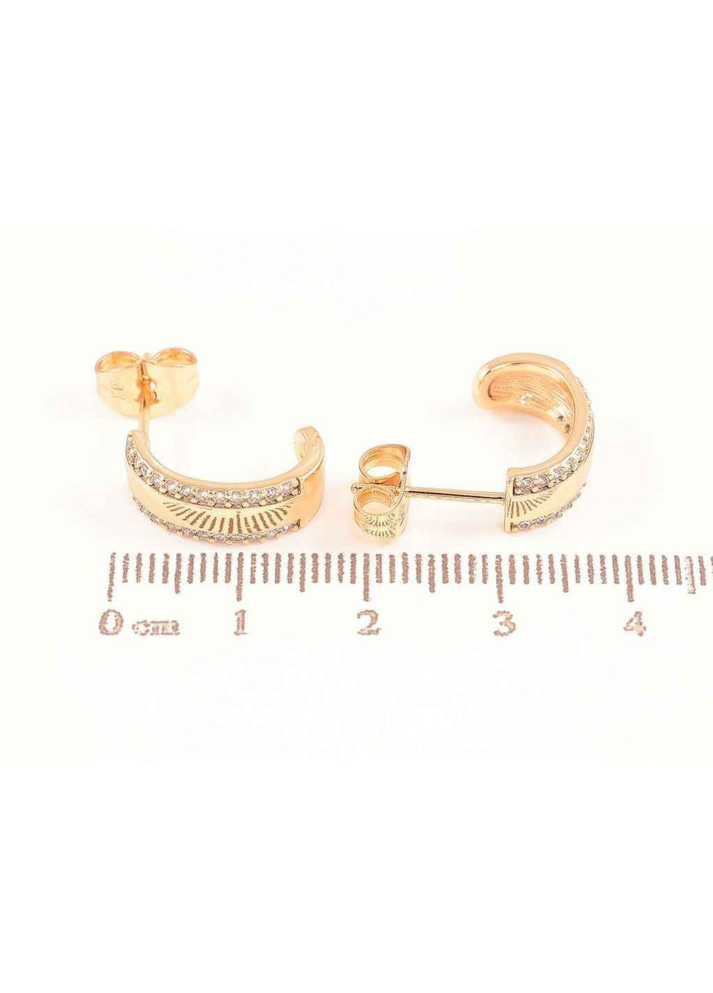 Сережки пусети позолота 18K «Дуги з доріжками кристалів» 288573 Xuping Jewelry (356457456)