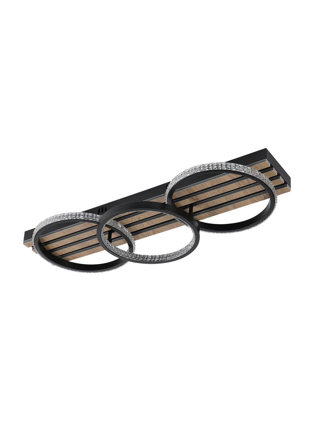 Люстра потолочная светодиодная 3302/3 LED диммерная черный + дерево Valeso (370269016)