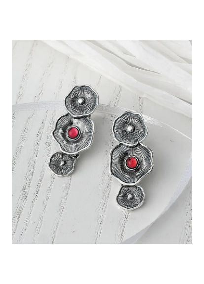 Серьги серебряные Мальвы Rose 925 Флора Skifska Etnika (364202875)