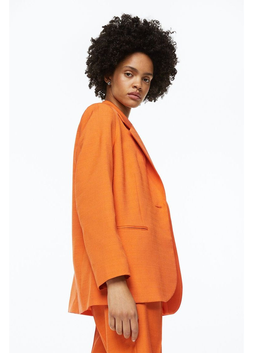 Оранжевый женский жакет H&M однотонный - демисезонный
