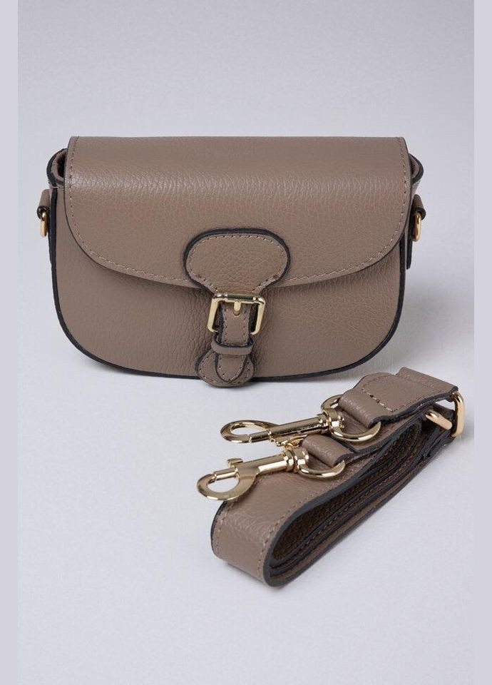 Крос-боді Бежевий - Італійська жіноча сумка крос-боді з натуральної шкіри застібкою та знімним ремінцем (ss220132_bei_TU) TAKEASY (350612580)