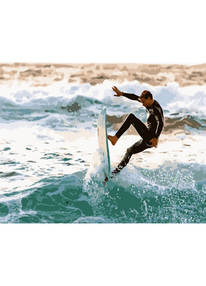 Картина за номерами для дорослих Крутий серф акрилова навчальна см Strateg (362430448)