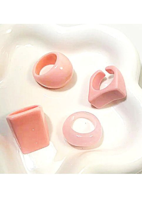 Кольца женские акриловые бижутерия Набор 4 единицы No Brand (362947748)