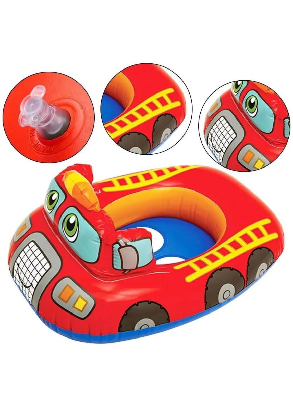 Детский надувной круг в форме машинки для плавания в бассейне водоеме на пляже диаметр 81 см (480489-Prob) Автомобиль Unbranded (336327351)