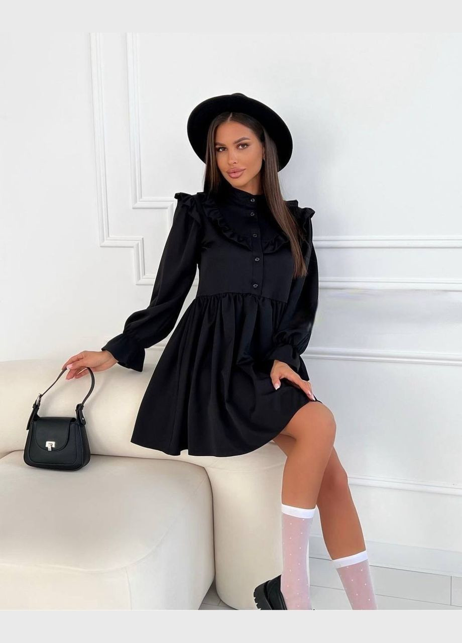 Чорна жіноча сукня вільного крою колір чорний р.42/44 449308 New Trend
