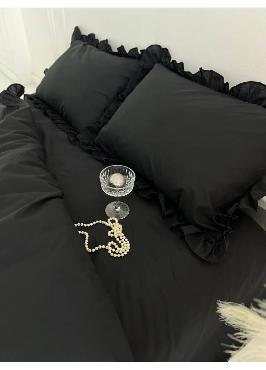 Пододеяльник с рюшами евро 200х220 Бязь Gold Luxe на молнии No Brand (402642053)