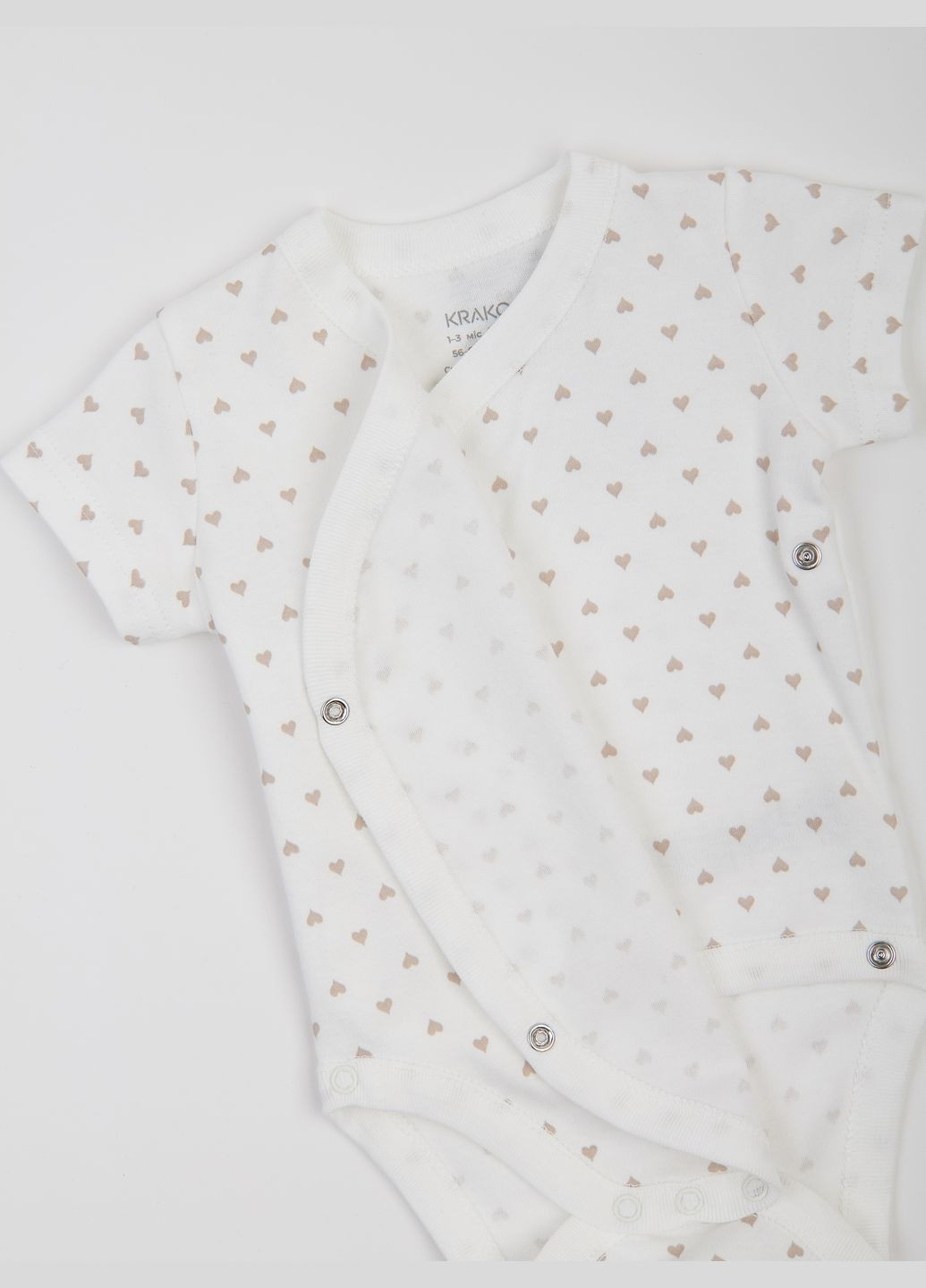 Боди-льоля короткий рукав в молочные сердечки KRAKO (317291111)