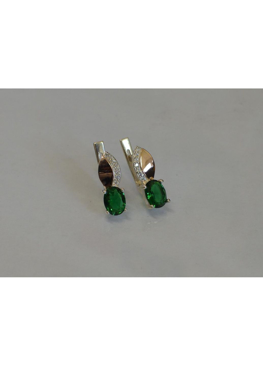 Срібні сережки з золотими вставками Silver Style (366813796)