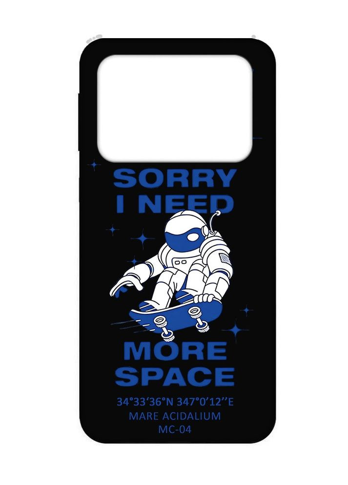 Матовий чорний чохол на Xiaomi Poco X4 Pro 5G:: Космонавт на скейті (принт 248) Creative (360682694)