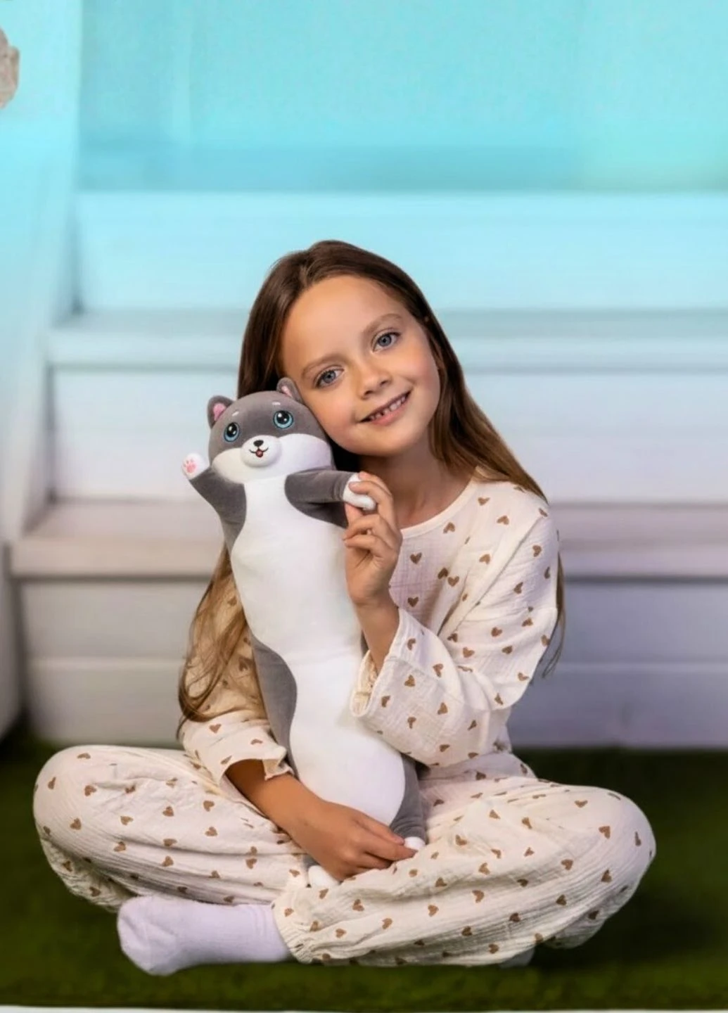 М'яка подушка-іграшка кіт з мордочкою для обіймів 50 см My Kigu (370602292)