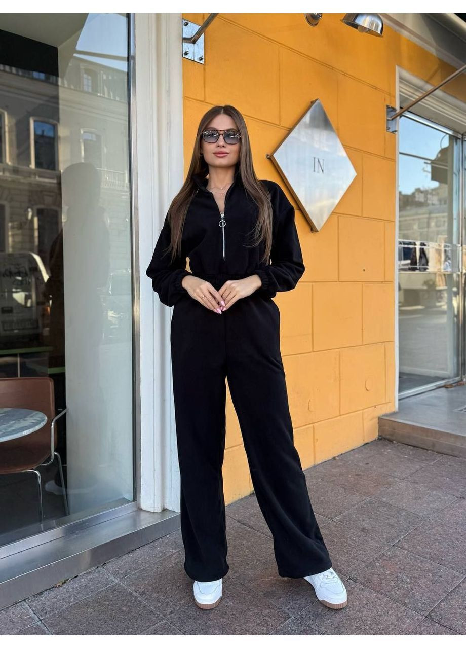 Женский флисовый комбинезон Osoblyva комбинезон-брюки чёрный