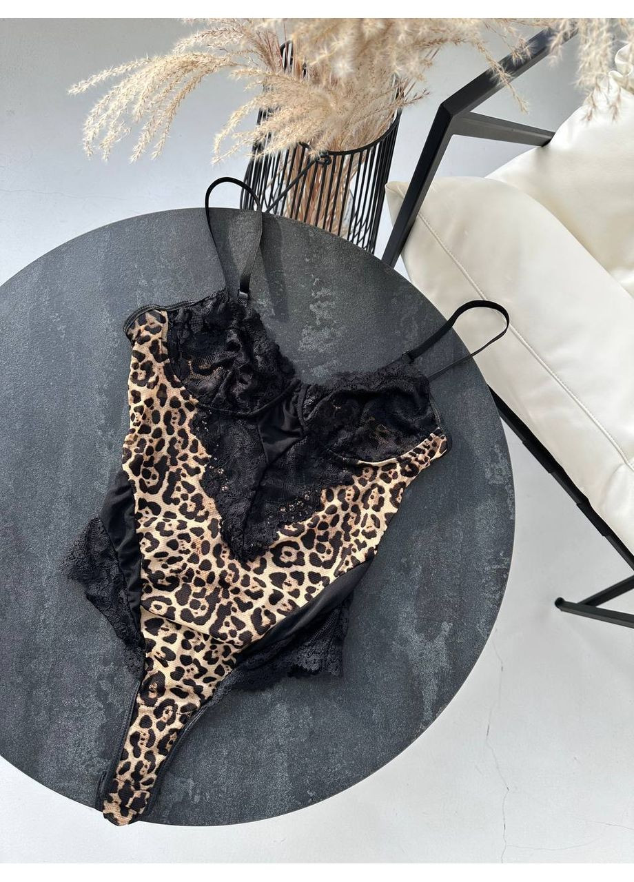 Боди леопардовое с мягкой чашечкой и регулируемыми бретелями Vital-Textile 283/14 (361853715)