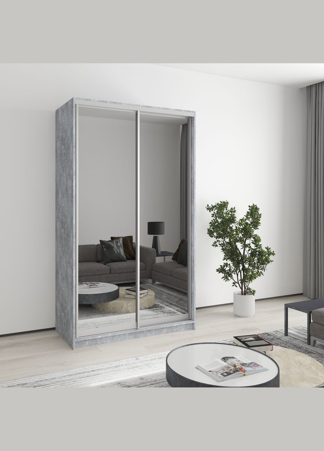 Шкаф-купе двухдверный Стандарт AL 2 Зеркала 120x60x210 см (MBS-2551) MebelStar (346288328)