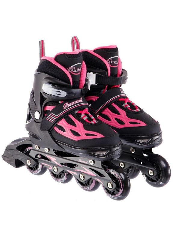 Роликовые коньки раздвижные детские с защитой и шлемом в комплекте BW-188 S черный Banwei (342104715)