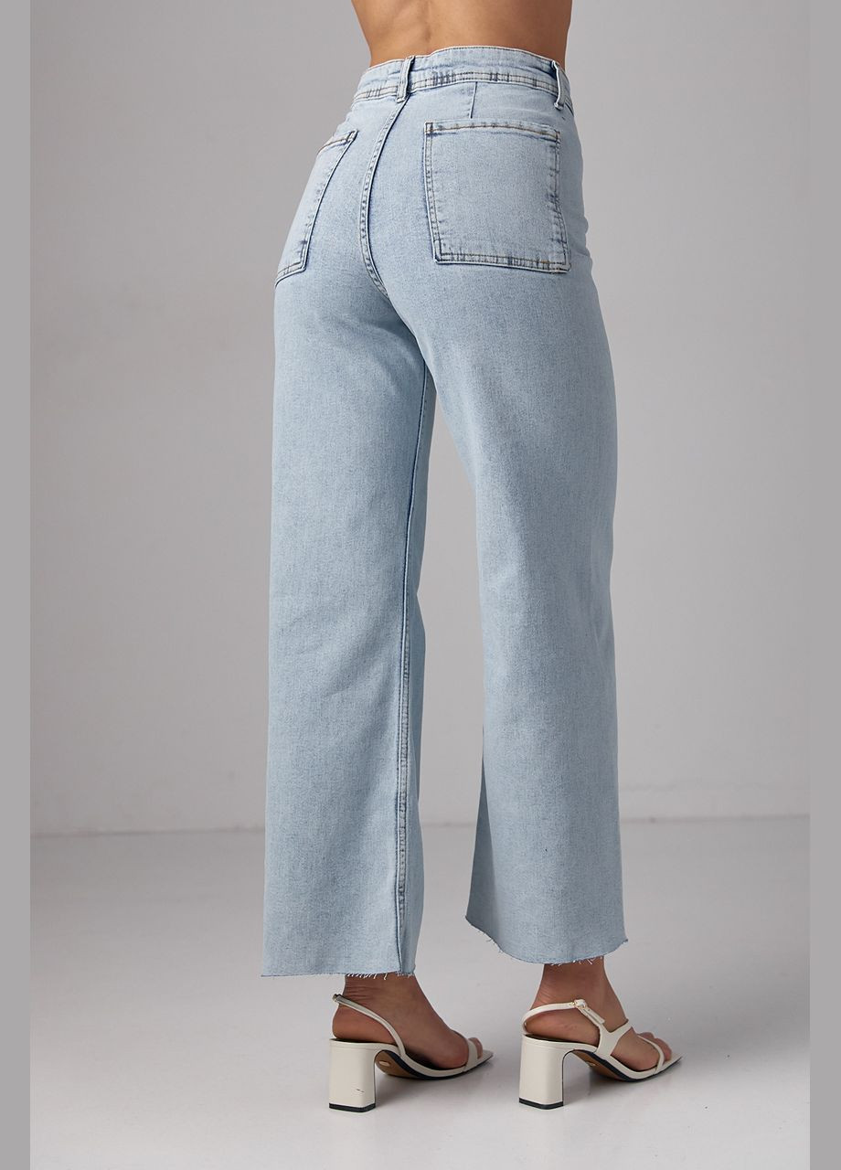 Жіночі джинси Straight із необробленим низом Lurex - (287340280)