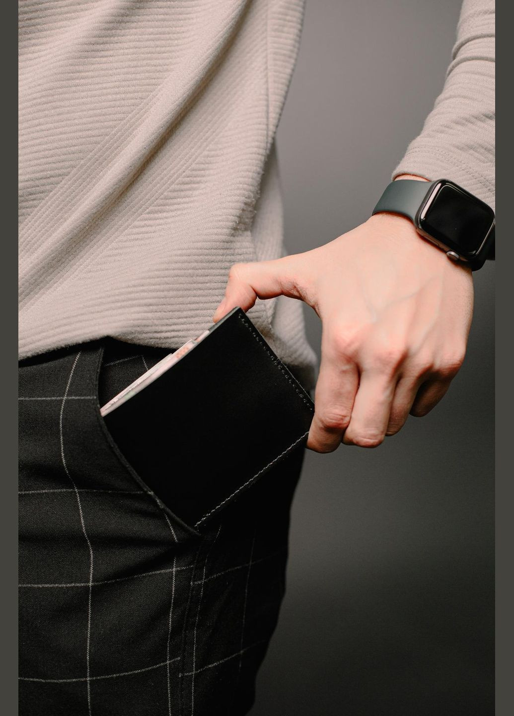 Мужской кошелек-бифолд из натуральной гладкой кожи SR004 (Черный) SKILL (323204053)