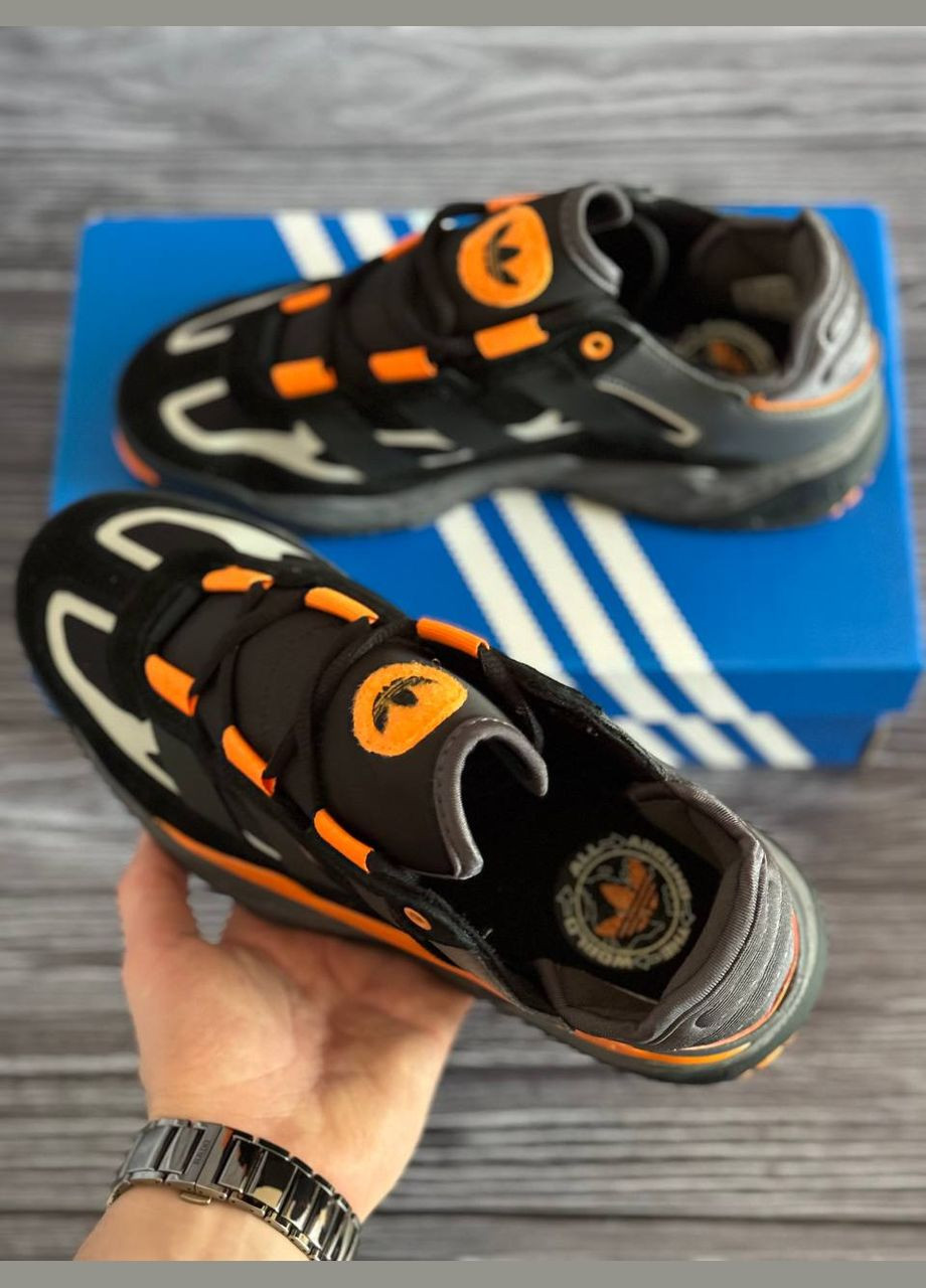 Цветные всесезонные кроссовки Vakko Adidas Niteball Black Orange