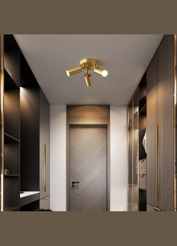 Люстра потолочная на 3 лампочки 26658 Латунь 15х15х20 см. Sunnysky (364754685)