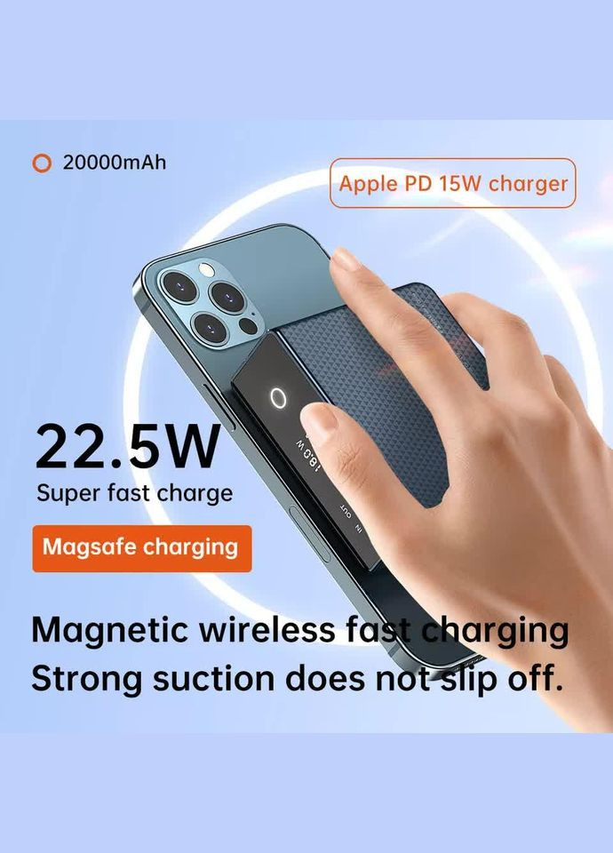 УМБ для ноутбука, телефона Q7 20000 mAh 22,5 W Wireless Laptop Power Bank Dark Blue VHG (361111440)