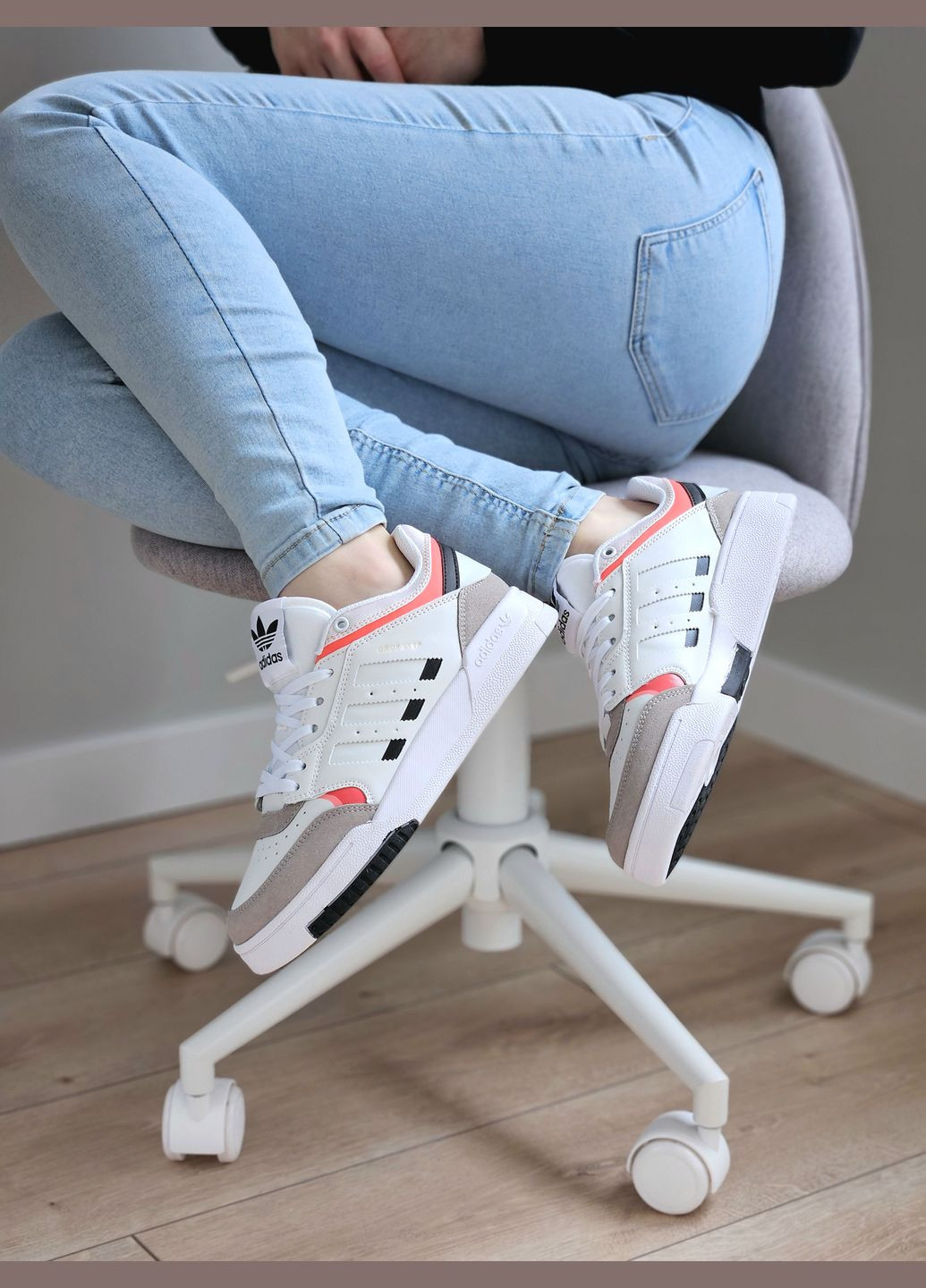 Кроссовки женские и мужские Adidas Drop Step low white | Адидас Дроп Степ белые No Brand белые демисезоны (307397805)