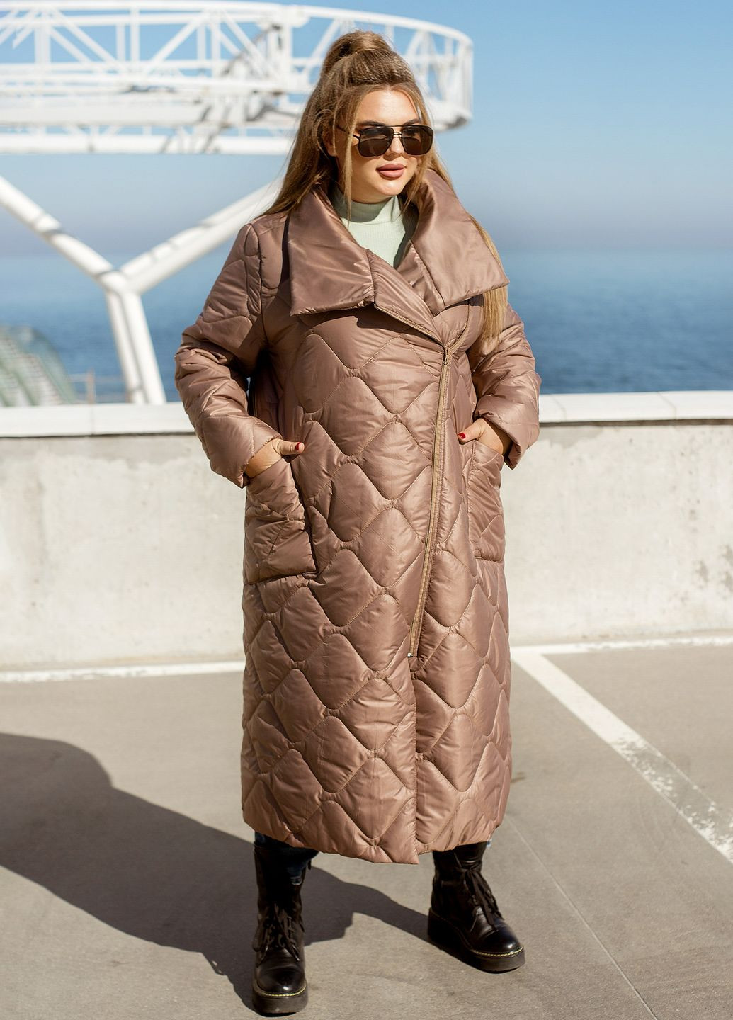 Бежевая зимняя зимняя куртка-пальто куртка-пальто No Brand