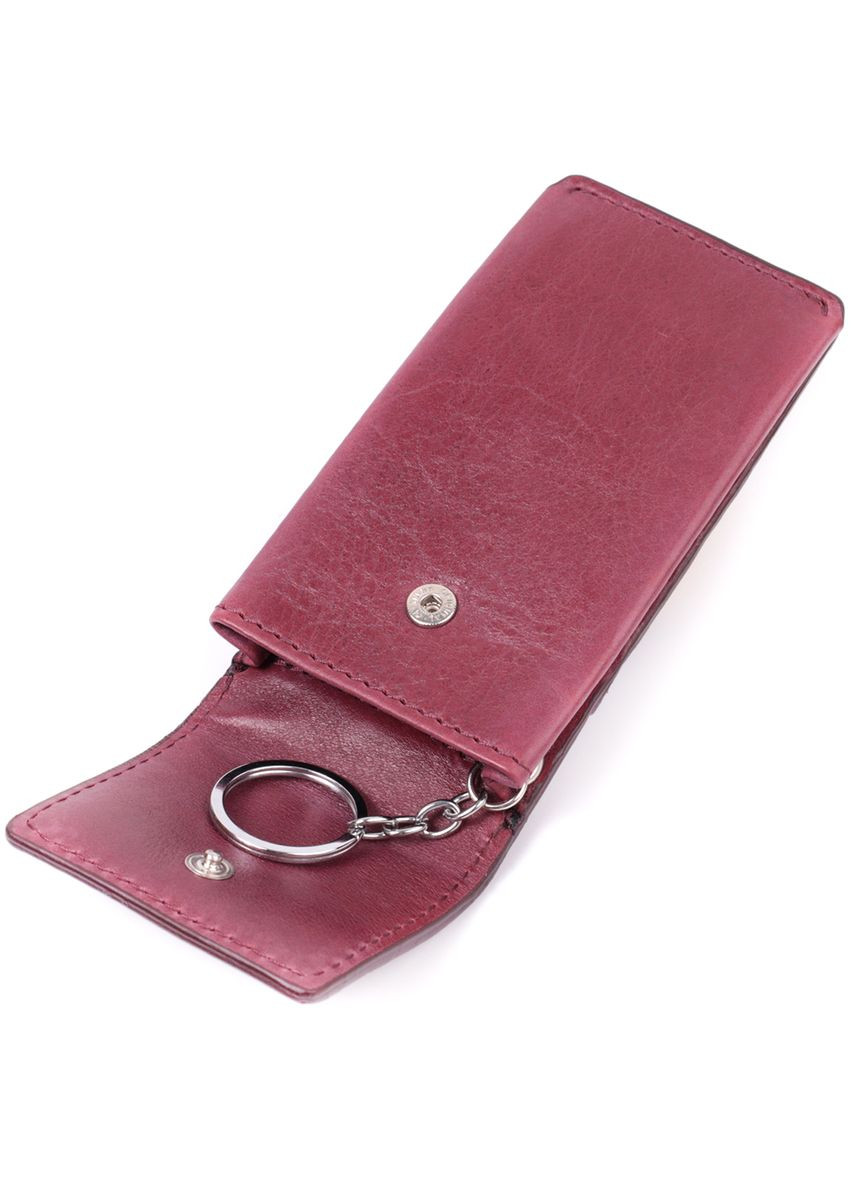Ключница для женщин в виде футляра из натуральной кожи GRANDE PELLE бордовая (sku_22572) No Brand (327820313)